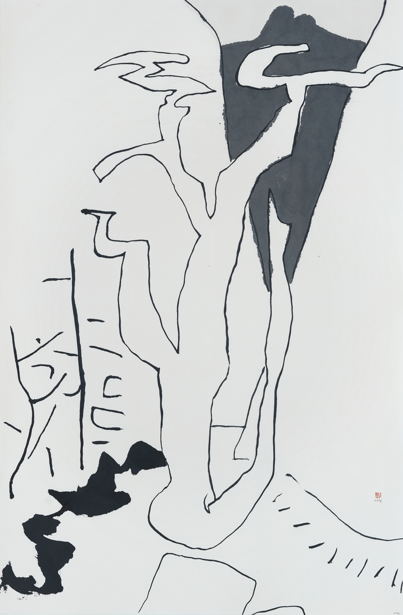 장병언, structure landscape 112, ink_on_paper, painting, 2026